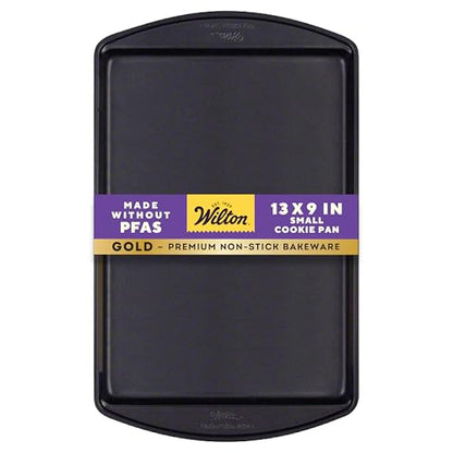 Wilton Gold Premium Non-Stick Warp-Resistant Bakeware, Made without PFAs, Small Baking Sheet, 13 x 9 x 0.6 in, Packaging May Vary