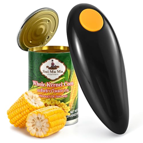 Electric Can Opener，Can Openers For Seniors, Can Opener Electric- Automatic, Simply press the button to open the can - automatic, hands-free, smooth edges, battery powered, yes, you can (black)
