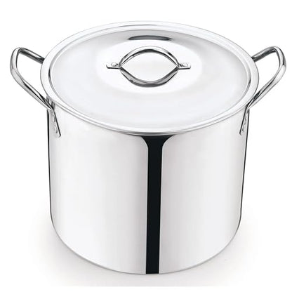 Stainless Steel Pot 12-Qt scald-resistant handle with metal lid Stock Pot Holds 3 gallons of soups and stews Soup Pots for kitchen