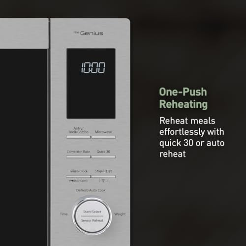 Panasonic HomeChef 4-in-1 Countertop Microwave Air Fryer Combo, Time-Saving 20 Presets + App-Linked Recipes, 1000W 1.2 cu ft Inverter Multi Oven & Convection Tech – NN-CV87QS Stainless Steel