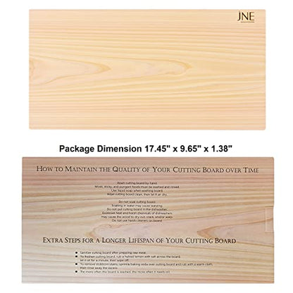 Hinoki Cypress Reversible Wood Cutting Board, 17.3" x 9.5" x1", Chopping Board, Butcher Board, Serving Board, Solid Single Piece, No Joint, No Glue | Holiday Gift