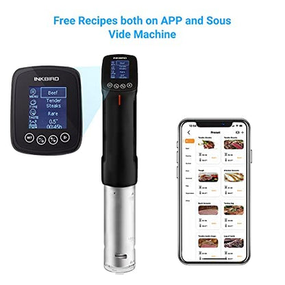 INKBIRD WIFI Sous Vide Cooker Bundle with Vacuum Sealer Machine | 1000W Sous-Vide Cooker Immersion Circulator with 14 Preset Recipes on APP and Thermal Immersion with Timer