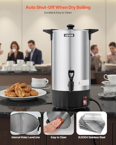 VEVOR Commercial Coffee Urn 60 Cups, 9.5 qt Hot Beverage Dispenser
