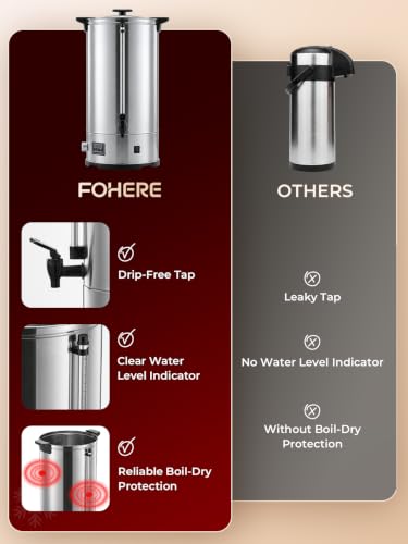 FOHERE 26.4QT Hot Water Dispenser，Canning Boiler With Rack