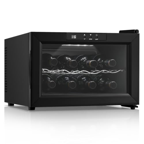 FOHERE 8 Bottles Wine Cooler Refrigerator, Small Wine Fridge Freestanding