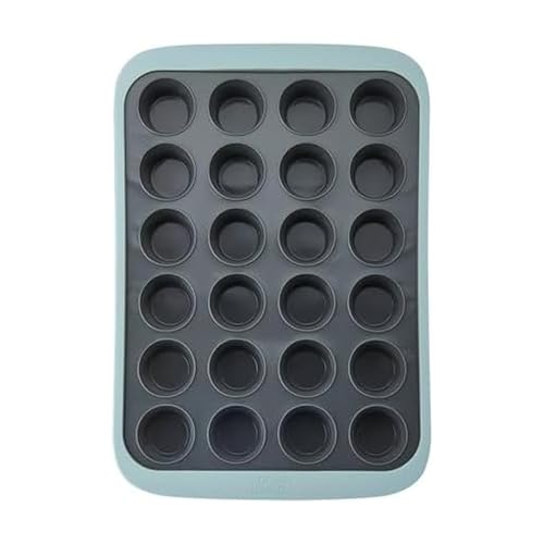 Chicago Metallic 24-Cup Silicone Muffin Pan, Nonstick Bakeware with Wire-Reinforced Rim, BPA-Free Food-Grade Silicone, Oven Safe to 428°F, Dishwasher Safe, Easy Cupcake Release