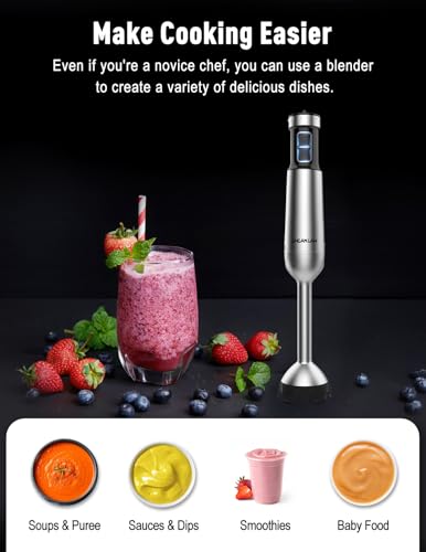 1000W Powerful Immersion Blender handheld, 2026 New Update Hand Blender with 25-Speed, Scratch-Resistant Corded Hand Mixer with Heavy-Duty Copper Brushless Motor and Gift Box
