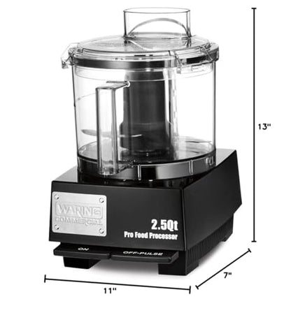 Waring Commercial Food Processor, 2.5 Quart Capacity with Flat Lid, 3/4 Horsepower Motor, Vegetable Chopper for Professional Kitchens, WFP11SW