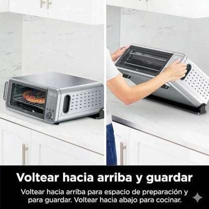 Ninja FT405CO 10-in-1 Digital Air Fry Oven with Extra Large Capacity, Flip Up and Away, Stainless Steel Body, and Temperature Control (Renewed)