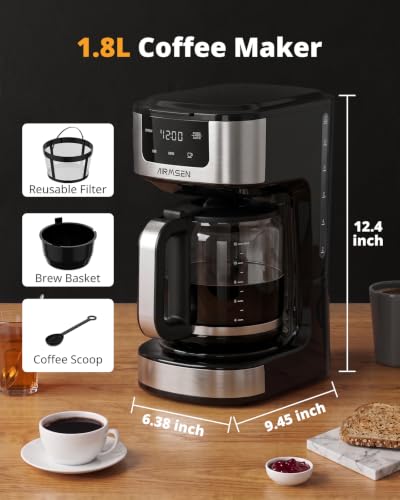 AIRMSEN Drip Coffee Maker 12-Cup Programmable