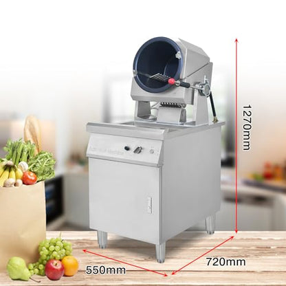 Koalalko Commercial Automatic Cooker with water spray,Automatic 360° Stir Fry Cooker,Automatic Cooking Machine,Drum Type Stir Frying Machine,Auto Cooking Wok Fried Machine (Propane, Floorstanding)