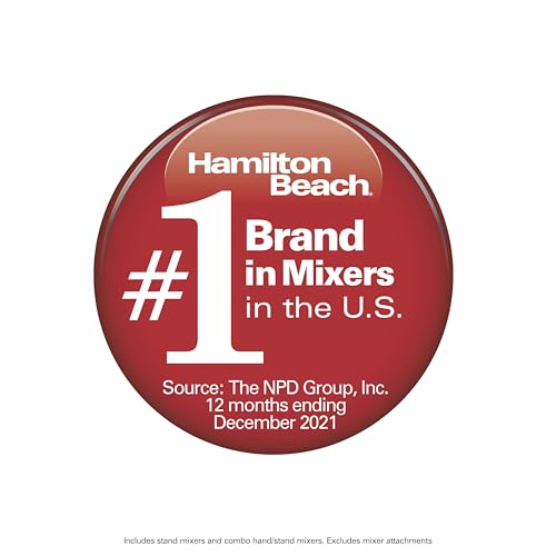 Hamilton Beach Classic Stand and Hand Mixer, 4 Quarts, 6 Speeds with QuickBurst, Bowl Rest, 290 Watts Peak Power, White (64655)