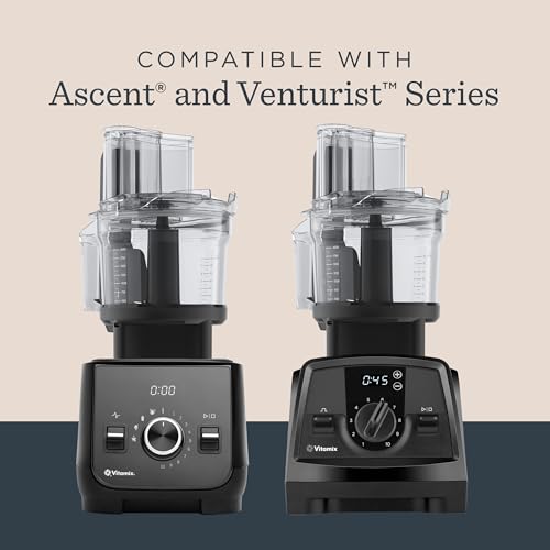 Vitamix 12-Cup Food Processor Attachment with SELF-DETECT, BPA-Free, with Multi-Use Blade and Two Reversible Discs, Compatible with Ascent and Venturist Series Vitamix Blenders