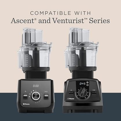 Vitamix 12-Cup Food Processor Attachment with SELF-DETECT, BPA-Free, with Multi-Use Blade and Two Reversible Discs, Compatible with Ascent and Venturist Series Vitamix Blenders