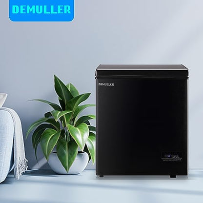 DEMULLER Chest Freezer 4.0 CU. FT Ultra-low Temperature Deep Freezers (Down to -12 ℉) with TWO Removable Baskets Accurate Display of Cabinet Temp Freestanding Black