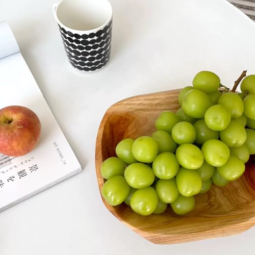 ZENFUN Wood Root Dish Bowl, Natural Wooden Bowl Snack Bowl, Handmade Serving Bowl for Candy, Bread, Snacks, Serving Appetizer Display, 7.8''-9.5'' Diameter