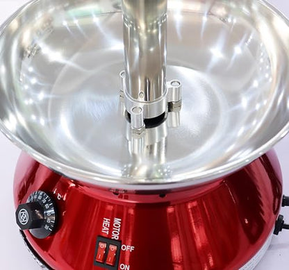 Electric Home Chocolate Fountain Machine with Detachable Parts, Stainless Steel Faucet Model Chocolate Waterfall Machine for Parties - Melts Cheese, Queso, Candy(Red)