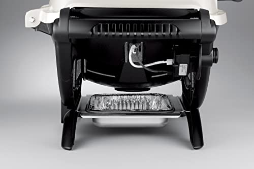 Weber Q1200 Liquid Propane Portable Gas Grill, Titanium – 1‑Burner Travel and Camping Grill with Cast‑Iron Grates & Electronic Ignition (8,500 BTU Burner)