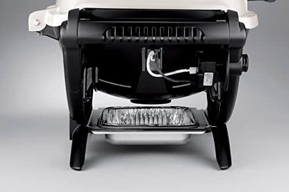 Weber Q1200 Liquid Propane Portable Gas Grill, Titanium – 1‑Burner Travel and Camping Grill with Cast‑Iron Grates & Electronic Ignition (8,500 BTU Burner)