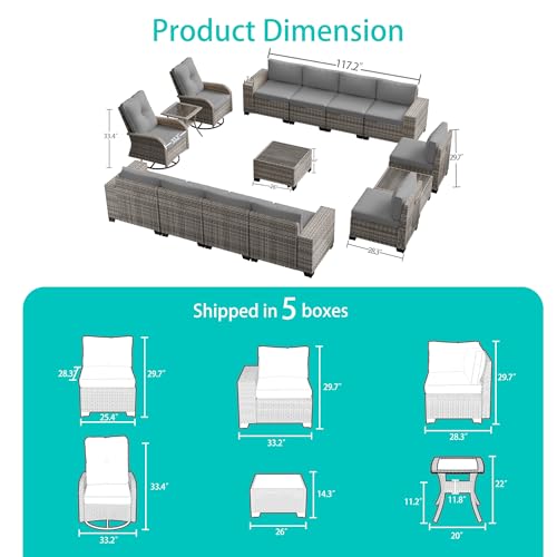 Outdoor Patio Furniture Set PE Wicker Rattan Outdoor Sectional Sofa