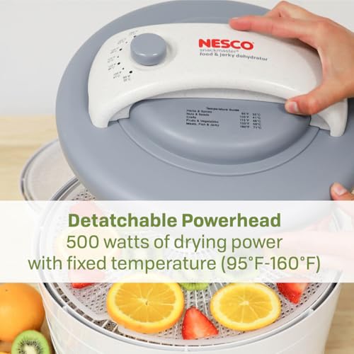 Nesco FD-61 Snackmaster Encore Food Dehydrator for Great Jerky and Snacks, 4 Trays, Gray