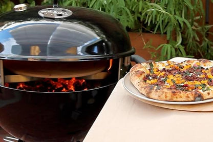 Pizzacraft PC7001 PizzaQue Deluxe Outdoor Pizza Oven Kettle Grill Conversion Kit, Silver, 18''/22.5''