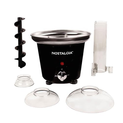 Nostalgia 3 Tier Electric Chocolate Fondue Fountain Machine for Parties - Melts Cheese, Queso, Candy, and Liqueur - Dip Strawberries, Apple Wedges, Vegetables, and More - 24-Ounce - Black, Small