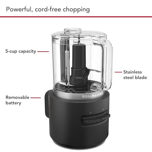 KitchenAid Go™ Cordless Food Chopper - battery included, KFCR531, Black Matte