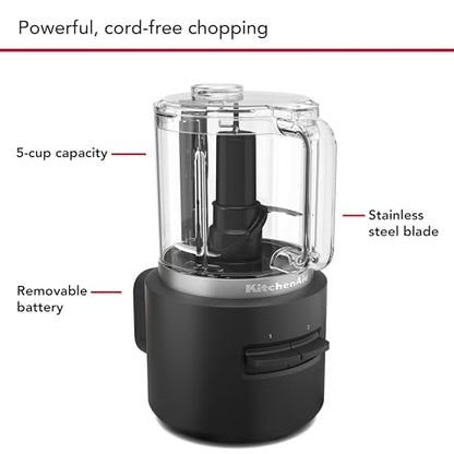 KitchenAid Go™ Cordless Food Chopper - battery included, KFCR531, Black Matte