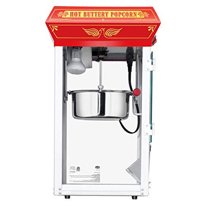 Good Time Popcorn Machine - 3-Gallon Popper with Steel Kettle, Old Maids Drawer, Warming Tray, and Scoop for Home by Great Northern Popcorn (Red)