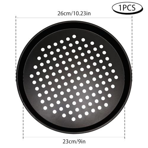 WINDAWNKE 10 Inch Round Pizza Pan with Holes, Carbon Steel Pizza Pans fo Frozen & Homemade Pizza, Nonstick Pizza Tray for Oven