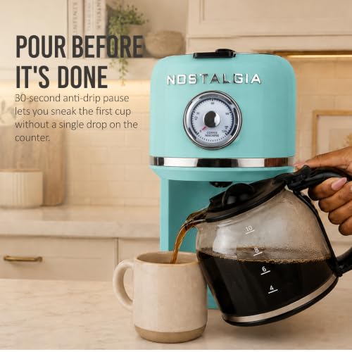 Nostalgia Classic Retro 10 Cup Coffee Maker, Aqua