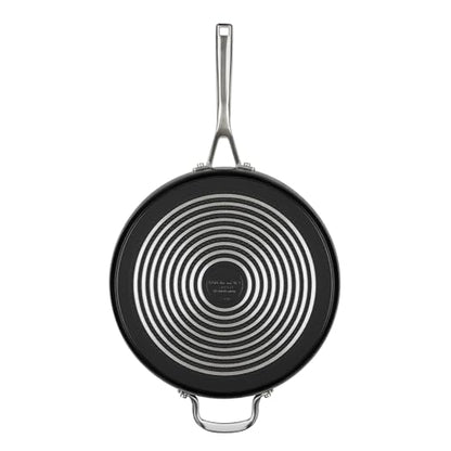 KitchenAid Hard Anodized Induction Nonstick Cookware Saute Pan/Jumbo Cooker with Lid and Helper Handle, Dishwasher Safe, 5 Quart Non Stick Sauteuse with Stainless Steel Handles - Matte Black