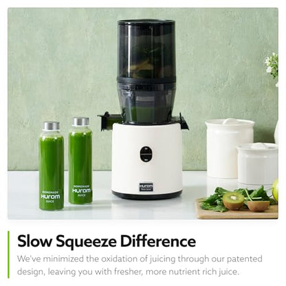 Hurom H330 Cold Press Juicer Machine — Ivory — Self-Feeding Masticating Slow Juicer for Whole Fruits & Vegetables, Quiet Motor, BPA-Free, Easy Clean, Eco-Friendly, 15-Year Warranty, Made in Korea