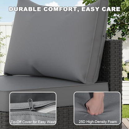 5 Piece Patio Furniture Sets Outdoor, Patio Set Sectional Sofa, Grey
