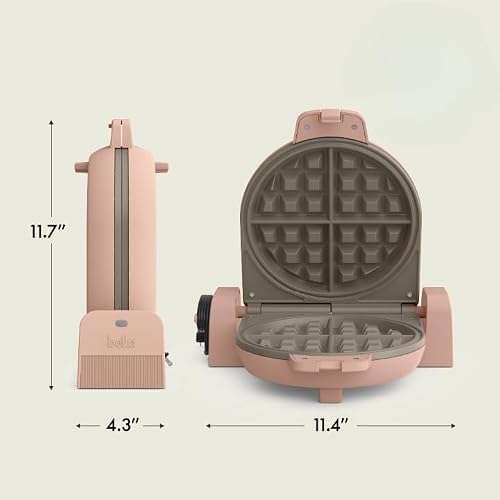 bella Fits-Anywhere™ Flip-n-Store Non-Toxic Belgian Waffle Maker, Blossom