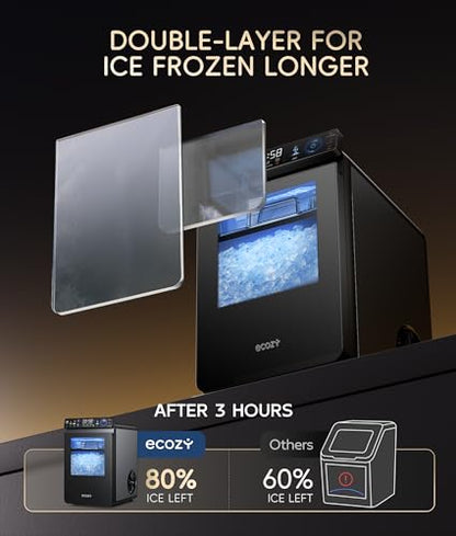 ecozy Nugget Ice Maker Countertop, Smart Ice Machine with APP Control