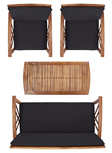SAFAVIEH Outdoor Fontana 4-Piece Patio Sectional Sofa Set, 40.2" PAT7008X