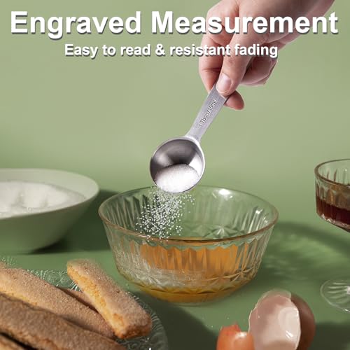 Measuring Spoons, 13 PCS Stainless Steel Measuring Spoons Set Includes Teaspoon & Tablespoon, Metal Measuring Spoons for Dry & Liquid Ingredients, Mini Measuring Spoon Set for Cooking and Baking