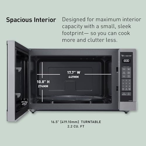 Panasonic Microwave Oven, Stainless Steel Countertop/Built-In Cyclonic Wave with Inverter Technology and Genius Sensor, 2.2 Cu. Ft, 1250W, NN-SN97JS (Silver)