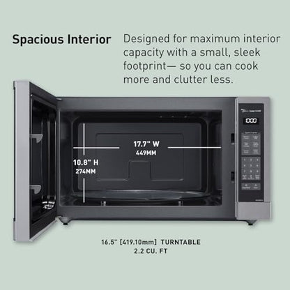 Panasonic Microwave Oven, Stainless Steel Countertop/Built-In Cyclonic Wave with Inverter Technology and Genius Sensor, 2.2 Cu. Ft, 1250W, NN-SN97JS (Silver)
