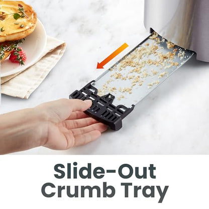 Elite Gourmet 4-Slice Long Slot Toaster, 1.5" Wide & 5.1" Deep Slots