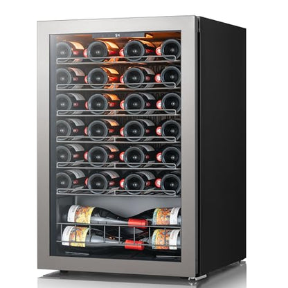 Ca'Lefort 46 Bot Wine Fridge 3-Color LED & Double door for Home/Bar/Office