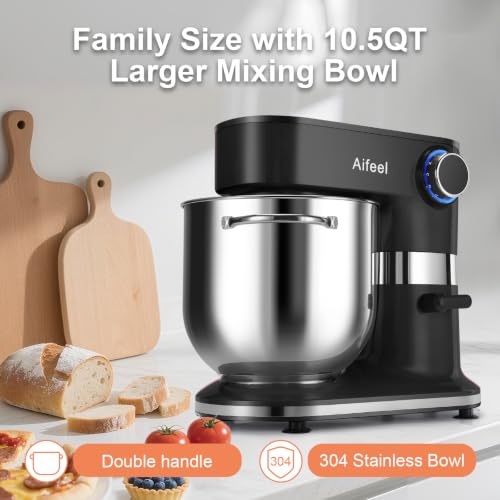 Aifeel 10.5QT Stand Mixer, 900W Electric Tilt-Head Kitchen Mixer Black