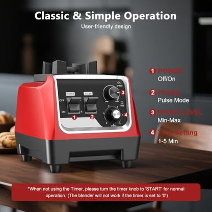 1800W Blender for Smoothies, Countertop Blenders for Kitchen with 70 Oz BPA-Free Pitcher and 20 oz To-Go Cup, 28000 RPM High-Speed Motor Blender for Ice Crushing, Frozen Drinks, Milkshakes