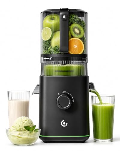 AMZCHEF Cold Press Juicer, 6.0" Whole Fruit Self-Feeding Slow Juicer
