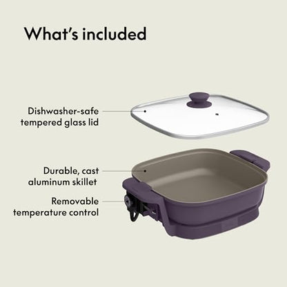 bella Fits-Anywhere™ SAUTE Make & Take Skillet, Non-Toxic Ceramic, Plum