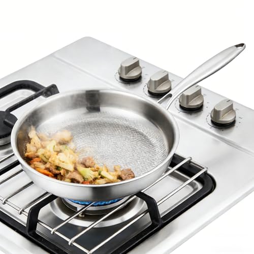 FUTARRIO Titanium Pan, Frying Pan with Lid for Cooking Non Stick, Plateful Titanium Pans for Gas, Electric & Induction Cooktops (9in)