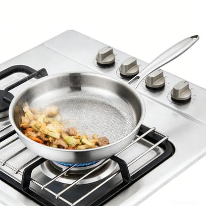 FUTARRIO Titanium Pan, Frying Pan with Lid for Cooking Non Stick, Plateful Titanium Pans for Gas, Electric & Induction Cooktops (9in)