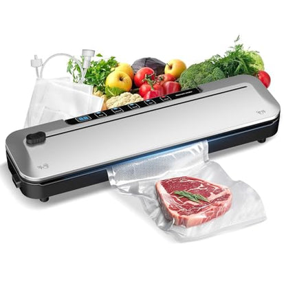 Vacuum Sealer Machine 75KPa, 6-in-1 Dry/Moist Modes, Digital Timer